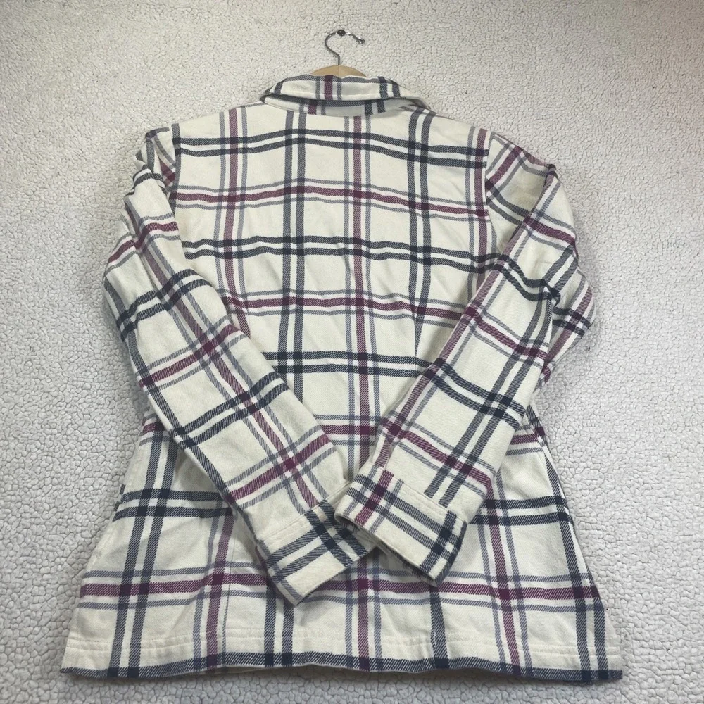 Patagonia Flannel Shirt Womens 4 White Plaid Organic Cotton Button Up 0217 - Picture 7 of 8